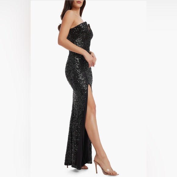 Dress the Population Strapless Black Sequin Dress - Picture 3 of 3